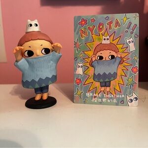 POP MART Nyota Nyota’s Fluffy Life Brave Together Ghost Cat Blue Sweater Figure